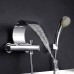 Waterfall Spout Bathtub Faucet Wall Mount Mixer Tap with LED Shower Heads - B07253BZND